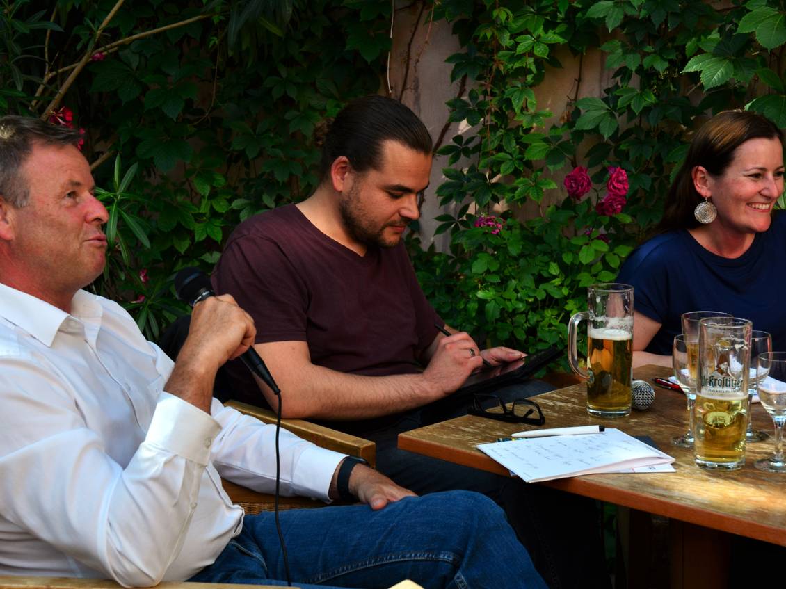 Christian, Christopher und Janine in der Diskussion