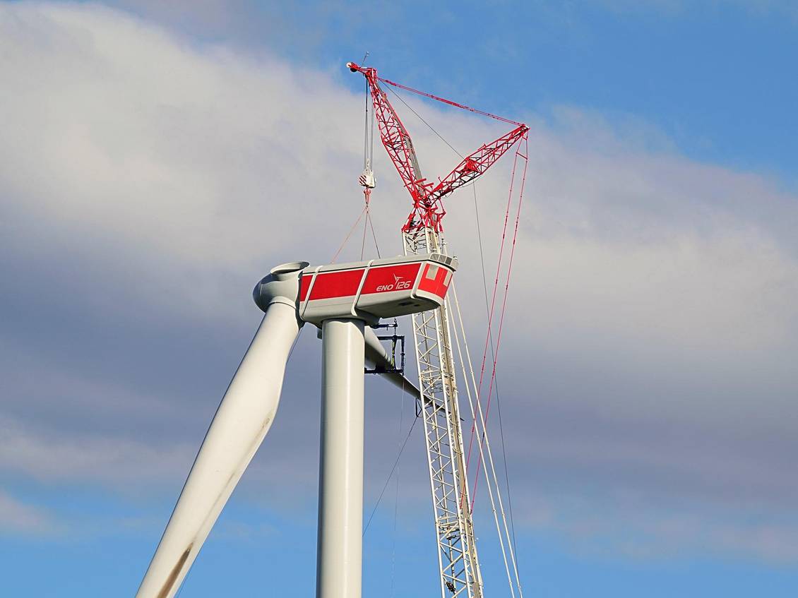Montage einer Windkraftanlage